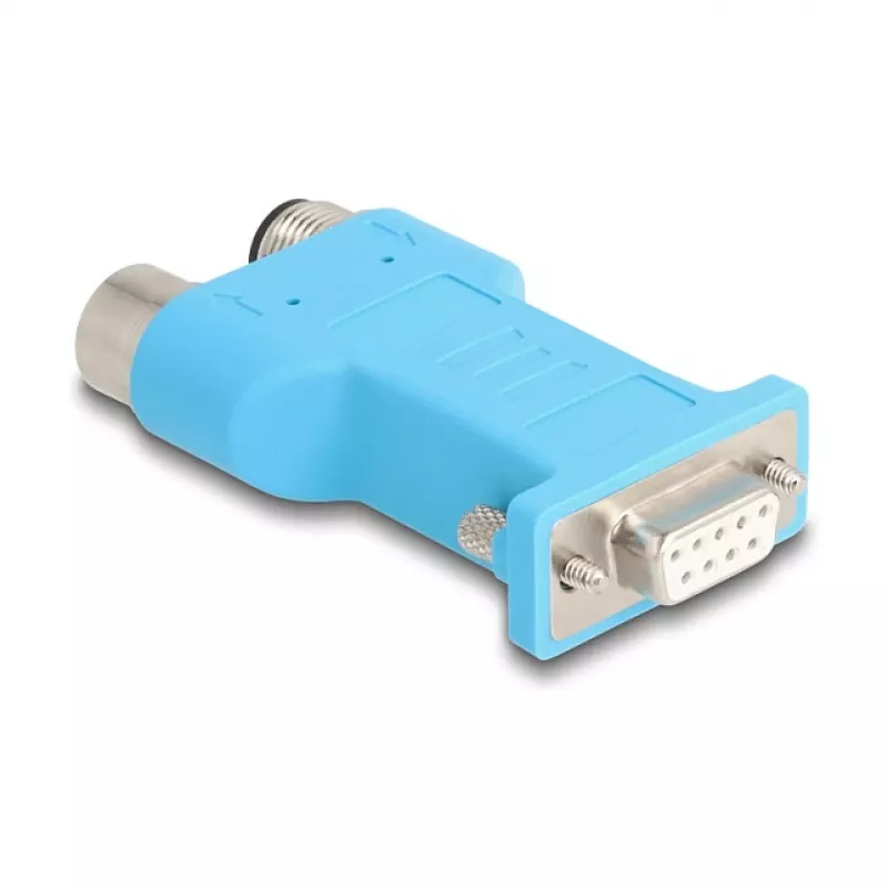 DELOCK D-Sub 9 female to 2× M12 5-pin A-coded CAN bus splitter 180° blue
