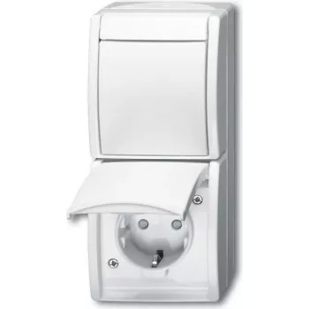 BUSCH JAEGER 2601/6/20 EBW-54 - Type F - 2P+E - White - IP44 - 250 V - 16 A