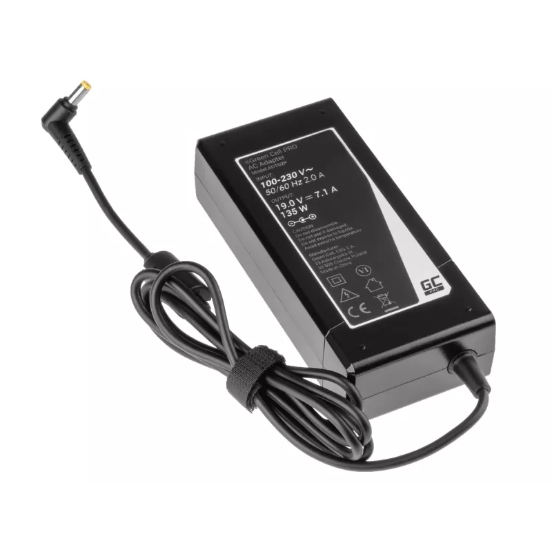 Adapter Green Cell AD102P universal 135 W, 19 V, 7.1 A, black, for laptops