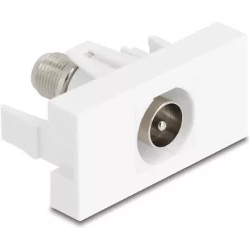 Socket-outlet IEC / F DeLOCK 90828 White 75 Ω Straight