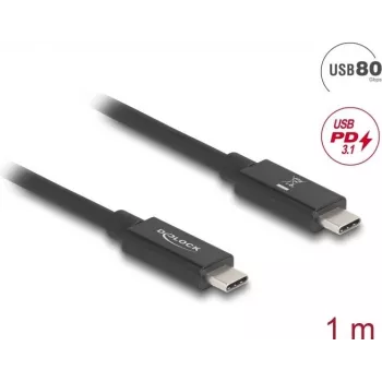 USB cable DeLOCK 81211 1 m USB C Black 80 Gbit/s