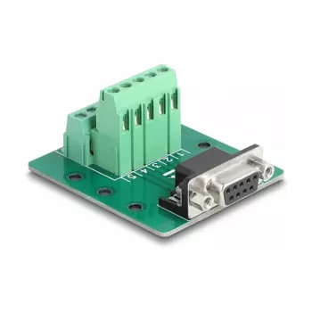 DeLOCK D-Sub 9 pin female to Terminal Block for DIN rail 51mm 58mm 30mm