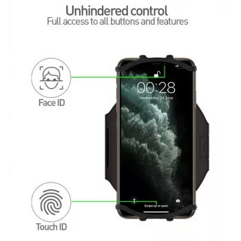 Armband Tellur A100 Black adjustable fit for smartphones — sports armband, universal size