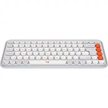 Logitech POP Icon Keys - Keyboard - Wireless - Bluetooth LE - QWERTY - US International - Off White, orange (920-013072)