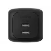 Indoor AC Fast Charger Belkin WCH019kqBK — 2× USB‑C, Black, OVP/OC/OT/SC Protection