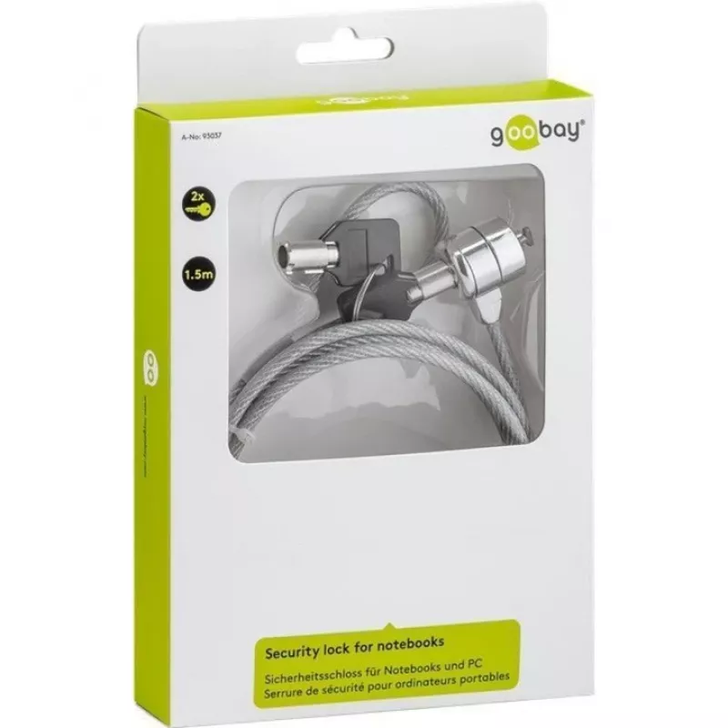 Cable lock Goobay 93037 Grey 1.5 m