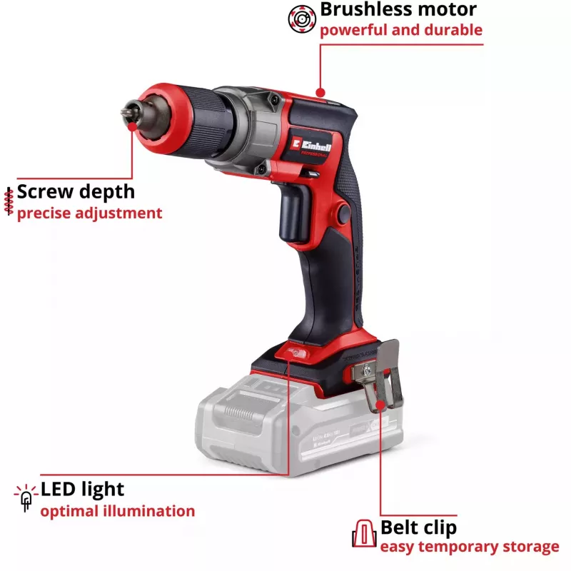 Drywall screwdriver EINHELL TP-DY 18 Li BL Solo 18 V, brushless, battery not included (model 4261010)