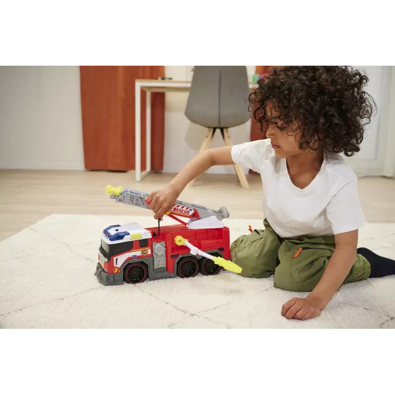 Fire truck toy Dickie model 203307000 — battery-powered, for ages 3+, colors: black/blue/red/white/yellow