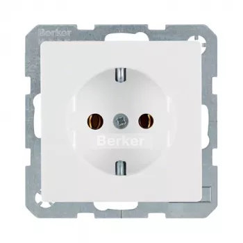 Socket outlet Type F berker 47436089, 16 A, 250 V, white, duroplast housing
