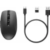 HP 710 Rechargeable Silent Mouse, Ambidextrous, RF Wireless + Bluetooth, 3000 DPI, Black