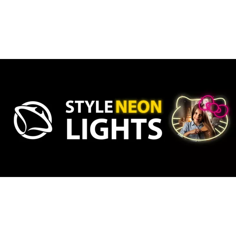 LED Neon Mirror Light MANTA MASNL129WH — Cat with Bow Decorative Neon Accent
