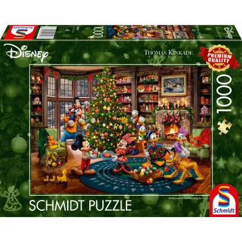 Thomas Kinkade Studios: Disney - Mickey & Minnie Trimming The Tree, Puzzle 1000 Pieces