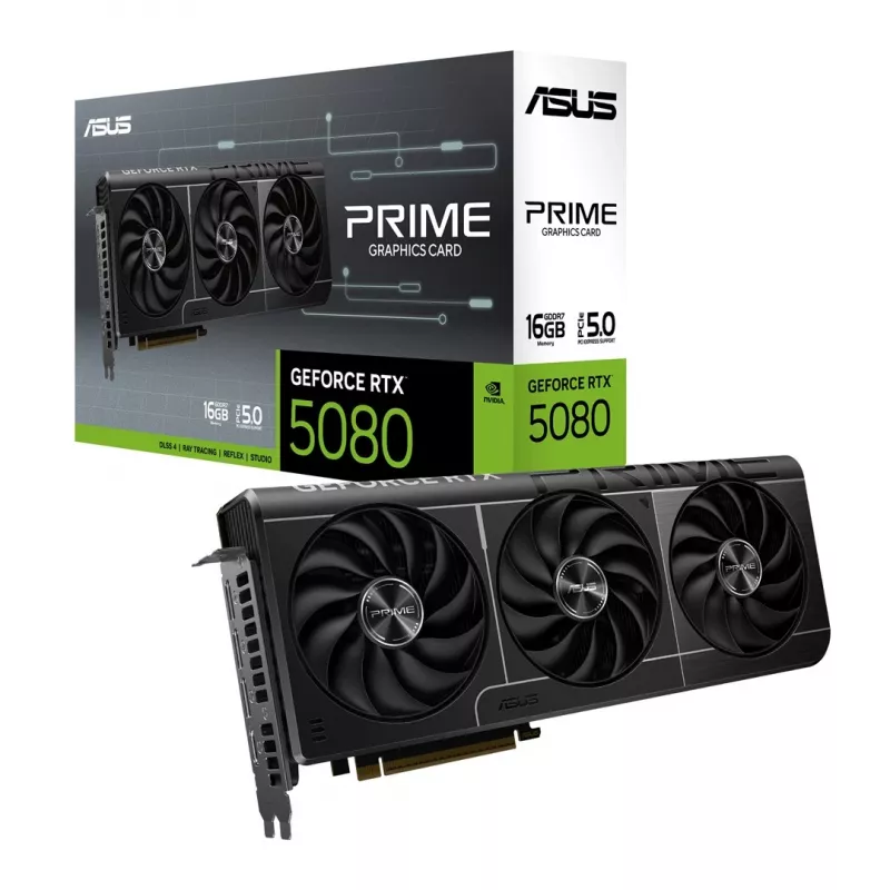 Graphics card ASUS GeForce RTX 5080 16 GB GDDR7 PCIe 5.0, 256-bit, 3 fans, max res 7680×4320