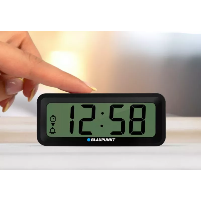 Alarm clock BLAUPUNKT CL04WH multifunction watch, white — thermometer, calendar, snooze, 88×37×21 mm