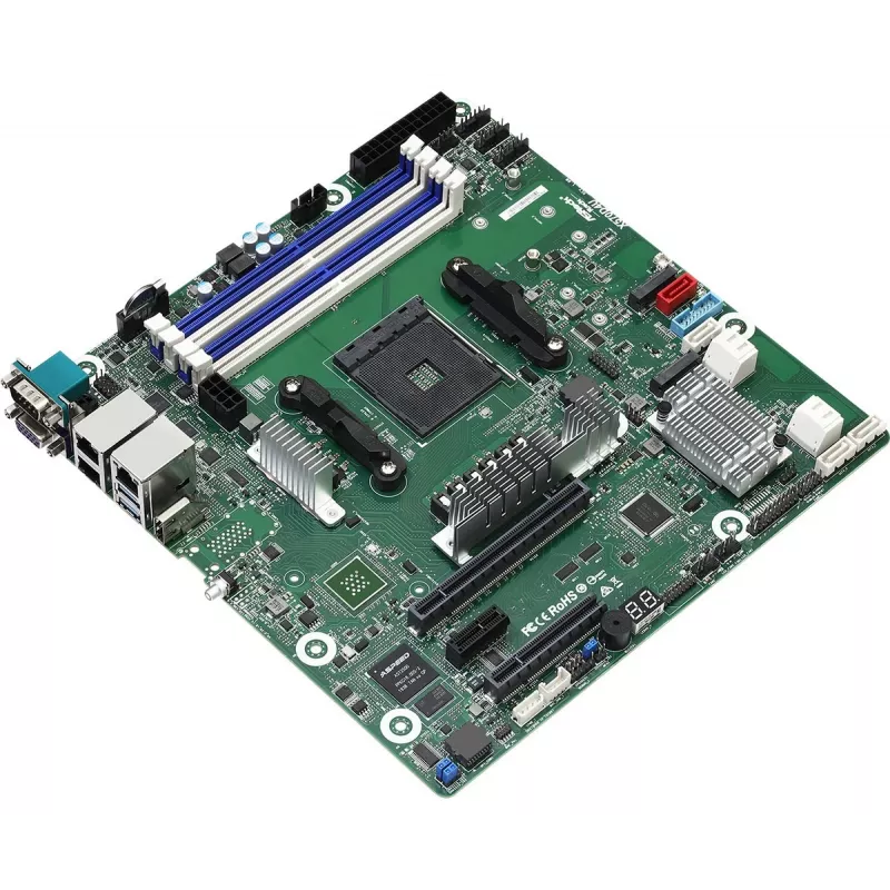 Motherboard ASRock X570D4U Micro ATX — AMD X570, Socket AM4, 4× DIMM, DDR4, max 32 GB, 12× SATA III, 3× RJ-45
