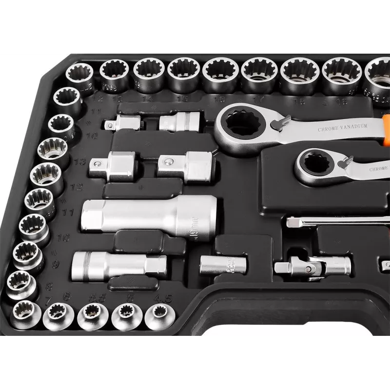 1/4 + 3/8 Through-Hole Socket Set, 46 pcs.