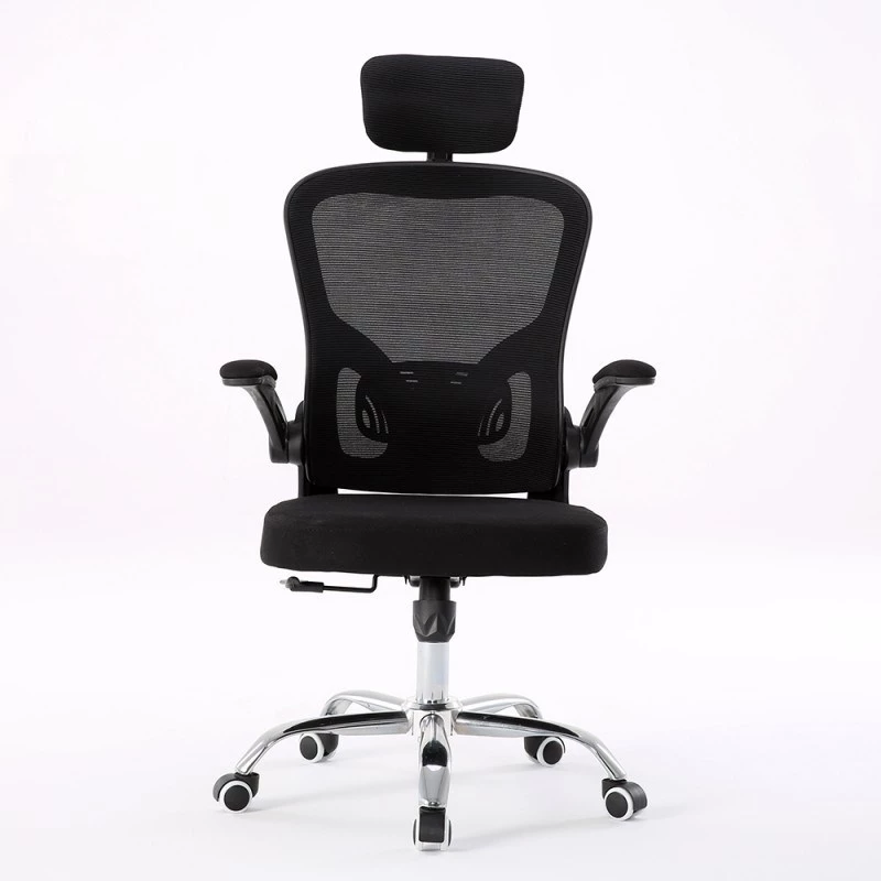 Office chair top e shop DORY CZERŃ — padded seat, mesh backrest, 650×620 mm, height up to 122 cm