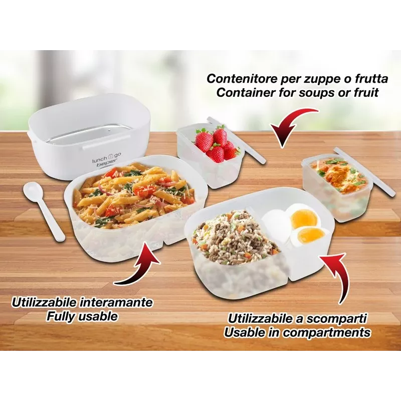 Electric lunch box Beper 90.920R - 1 L food warmer
