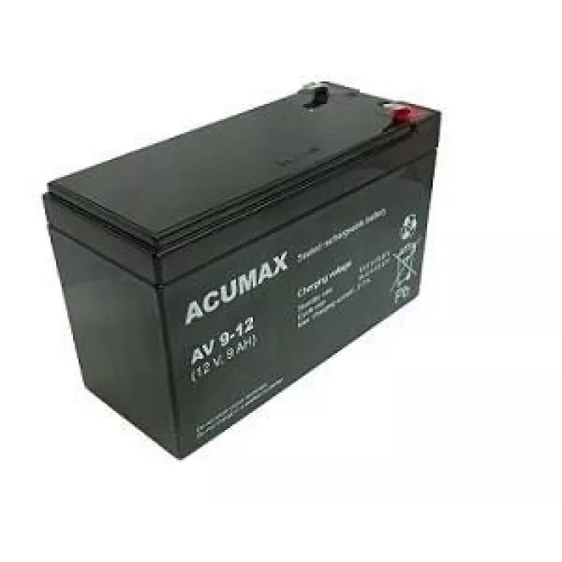 Battery VRLA AGM EMU AV 9-12 T2 — 12 V, 9 Ah, maintenance-free, vibration-resistant