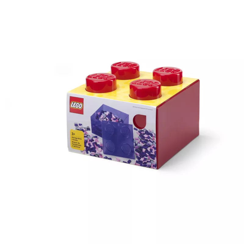 LEGO Brick 4 Red Transparent – 4x2 stud transparent red building brick