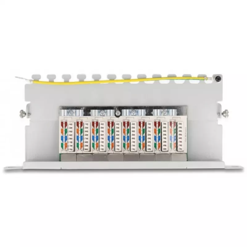 DeLOCK 10 inch Patch Panel 8 port Cat.6A 0.5U grey Metal