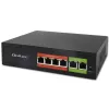 Ethernet PoE Switch QOLTEC 52289 — 4x RJ45 PoE ports, 2x RJ45 uplink, 65W power budget