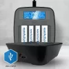 Battery charger everActive NC1000MV2 — Ni‑MH 4‑slot USB‑C charger, 4 cells, 5V, black, 110×99×38 mm
