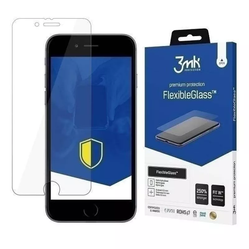 Protective Glass Film 3MK Flexible Glass for iPhone SE 2020, 0.3 Mm, Transparent