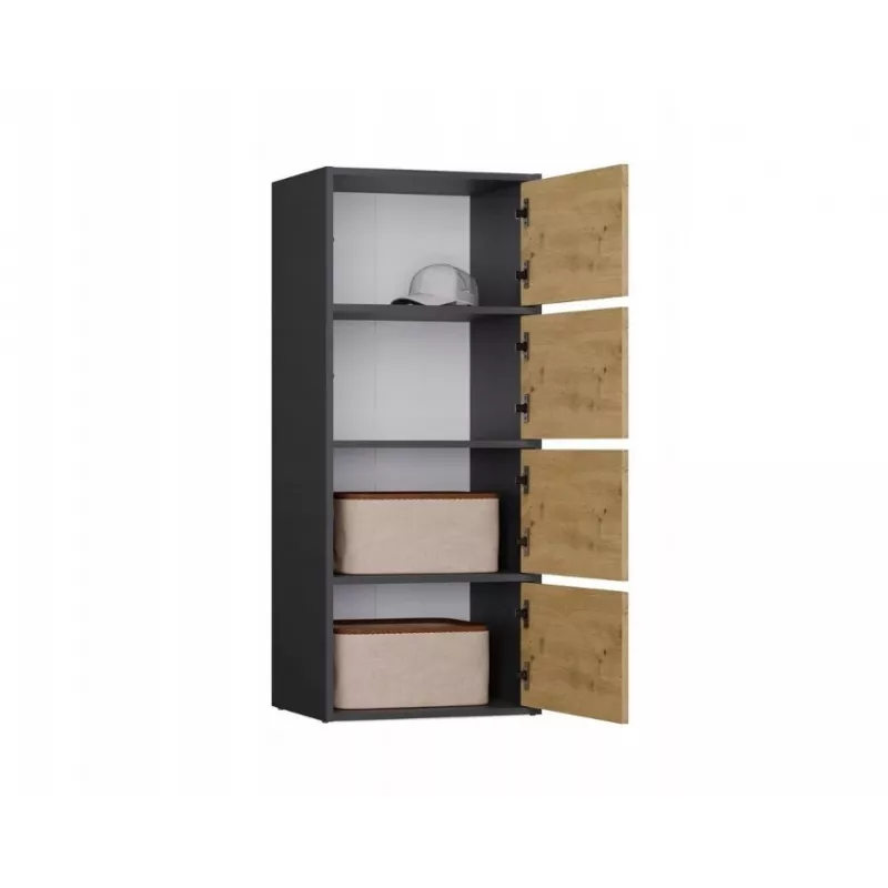 ALMA CHEST OF DRAWERS, ANTHRACITE/ARTISAN OAK
