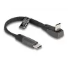 DeLOCK USB 2.0 Flat Ribbon Cable USB Type-C male to USB Type-C male angled PD 3.0 60 W 14 cm black