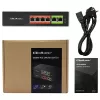 Ethernet PoE Switch QOLTEC 52289 — 4x RJ45 PoE ports, 2x RJ45 uplink, 65W power budget