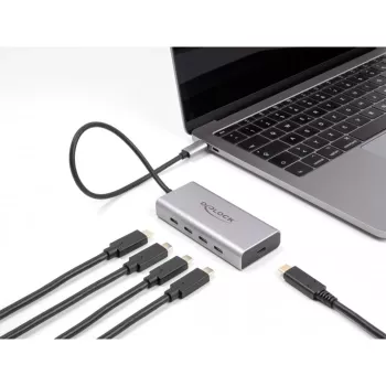 DeLOCK USB Hub 10 Gbps Type-C 4 Ports PD 85W 30cm Cable