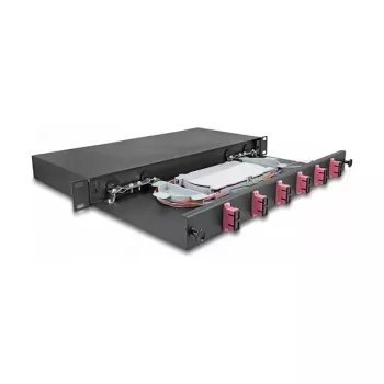Fibre optic splice enclosure DeLOCK 67002 Black Metal 482x220x44mm