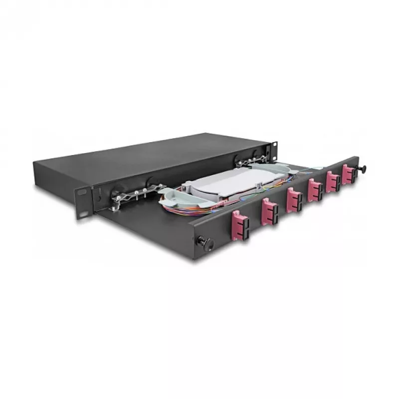 Fibre optic splice enclosure DeLOCK 67002 Black Metal 482x220x44mm