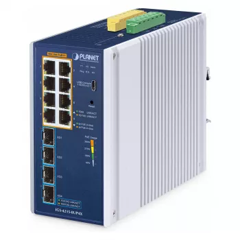 Managed Switch PLANET IP30 8-Port L2/L4 Gigabit Ethernet Aluminium Blue