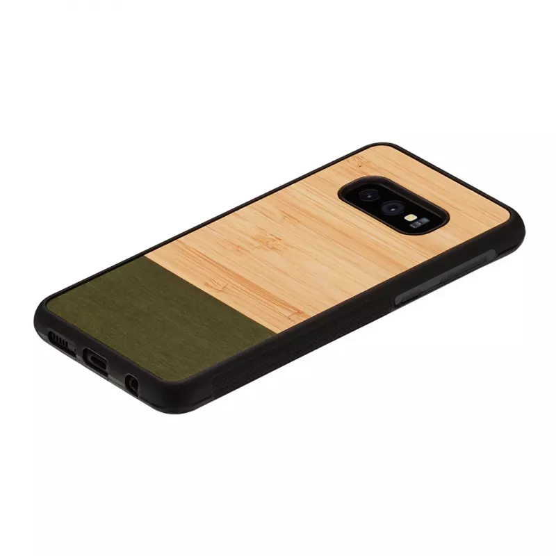Phone case man and wood SmartPhone for Galaxy S10e bamboo forest black