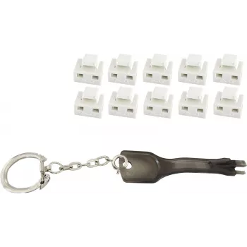 Network RJ45 Port Blocker ShiverPeaks BS08-01036 — 10 locks with 1 master key, white