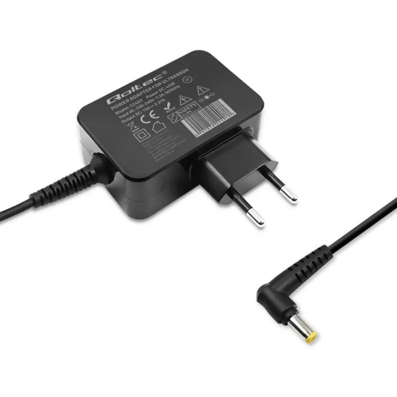 Charger QOLTEC 52407 for Toshiba Ultrabook 45W 19V 2.37A power adapter