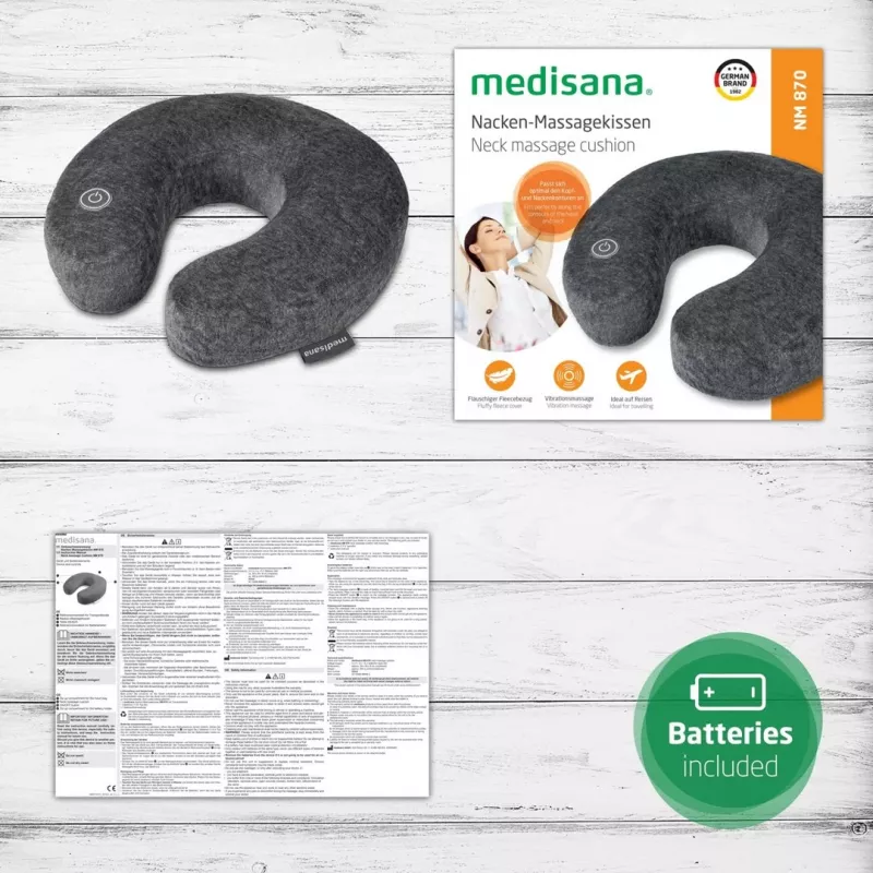 Neck massager Medisana NM 870 - grey, battery-powered vibration massager