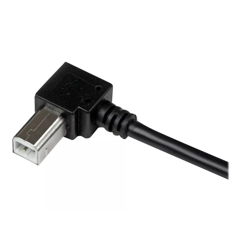 StarTech.com 3m USB 2.0 A to Right Angle B Cable - M/M, 3 m, USB A, USB B, USB 2.0, Black