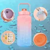 Extralink Motivational Bottle, Water Bottle, 2000ml, Green-Purple, BUT-190