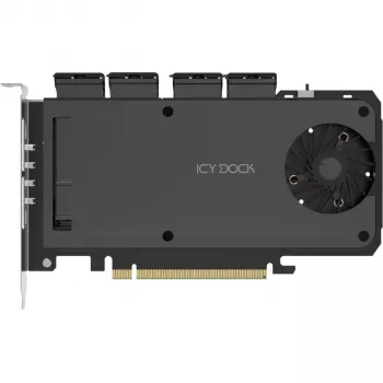 Mobile rack adapter card icy dock MB204MP-1B — 4 × M.2 NVMe SSD hot-swap mobile rack