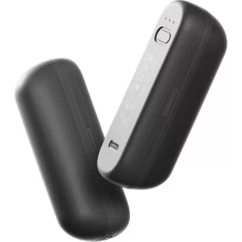 Rechargeable hand warmer Ocoopa UT2s Mini — 2600 mAh portable pocket heater, aluminium, black