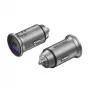 Vention Two-Port USB A+A(30+30) Car Charger Gray Mini Style Aluminium Alloy Type