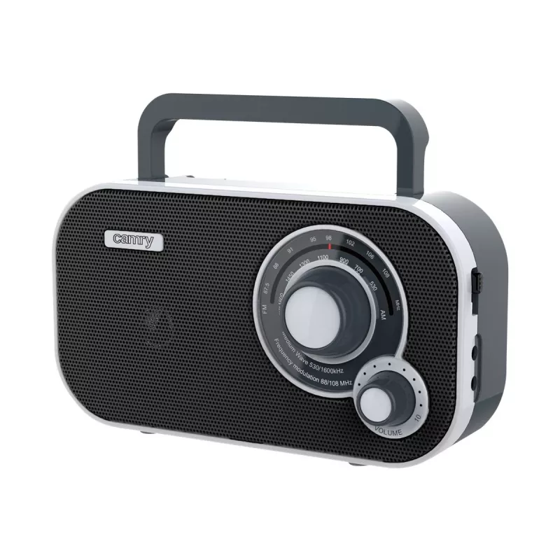 Portable radio Camry CR 1140b — AM/MF, grey, AC or battery power, compact 280×65×113 mm