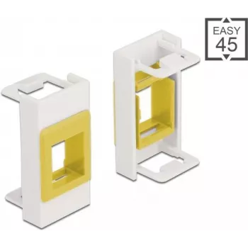 Keystone Holder DeLOCK Easy 45 Module 22.5 x 45 mm white yellow