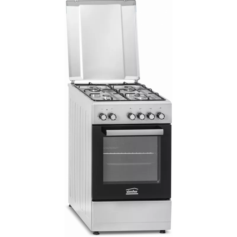 Gas hob and electric oven SIMFER 5405SERGG, stainless steel, 4 zones, 50 cm