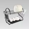 Dish drainer Maestro MR-1025-38-BLACK, freestanding metal drainer, 38 cm width, black