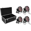 LED floor light set EUROLITE SLS-7 HCL 4x with transport case TDV-1