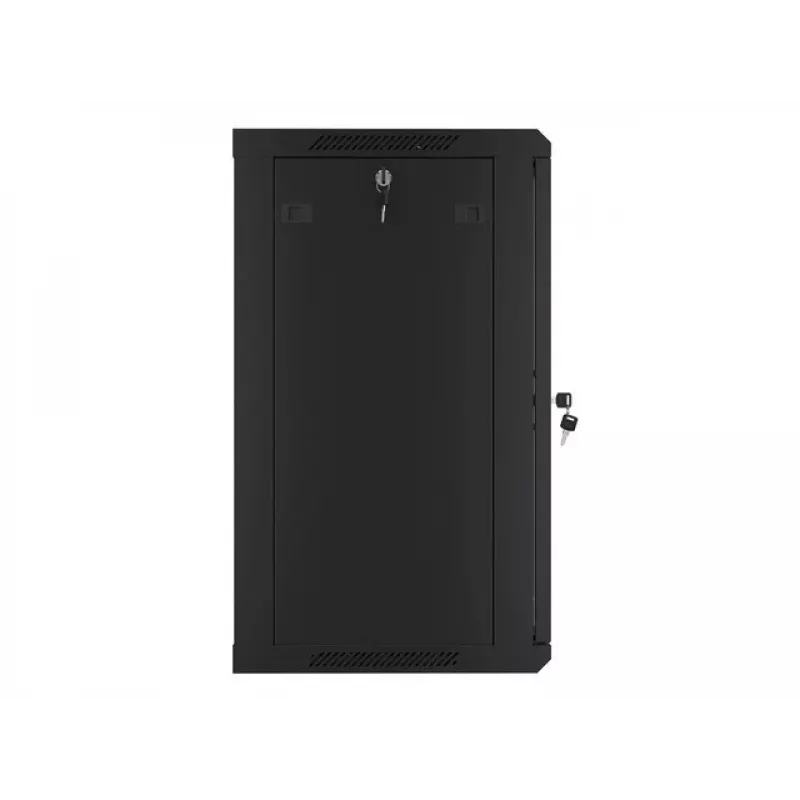 Lanberg WF01-6415-10B Wall-Mounted Rack Cabinet 19 inch 15U 600x450mm Black with Glass Door